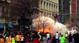 Boston Marathon Bomb Detonates